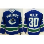 youth nhl jerseys vancouver canucks #30 ryan miller blue