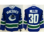 youth nhl jerseys vancouver canucks #30 ryan miller blue