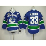 youth nhl jerseys vancouver canucks #33 h.sedin blue(2011 stanley cup)