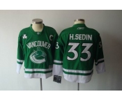 youth nhl jerseys vancouver canucks #33 h.sedin green(2011 new)