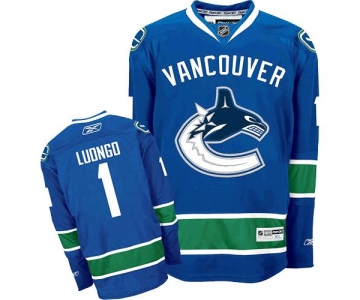 youth nhl vancouver canucks #1 luongo blue