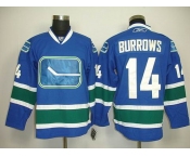 youth nhl vancouver canucks #14 burrows blue 3rd