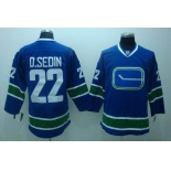 youth nhl vancouver canucks #22 d.sedin blue 3rd