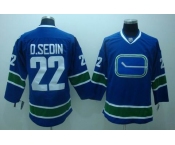 youth nhl vancouver canucks #22 d.sedin blue 3rd