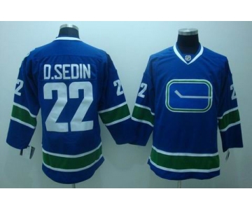 youth nhl vancouver canucks #22 d.sedin blue 3rd