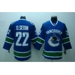 youth nhl vancouver canucks #22 d.sedin blue