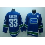 youth nhl vancouver canucks #33 h.sedin blue 3rd[A patch]