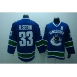 youth nhl vancouver canucks #33 h.sedin blue A