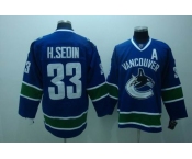 youth nhl vancouver canucks #33 h.sedin blue A