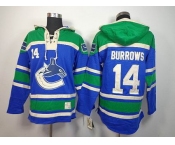 nhl jerseys vancouver canucks #14 burrows green-blue[pullover hooded sweatshirt]