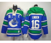 nhl jerseys vancouver canucks #16 linden green-blue[pullover hooded sweatshirt][C patch]