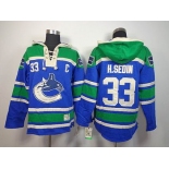 nhl jerseys vancouver canucks #33 h.sedin green-blue[pullover hooded sweatshirt][C patch]