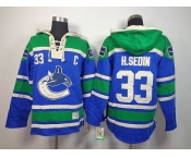 nhl jerseys vancouver canucks #33 h.sedin green-blue[pullover hooded sweatshirt][C patch]