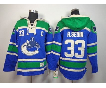 nhl jerseys vancouver canucks #33 h.sedin green-blue[pullover hooded sweatshirt][C patch]