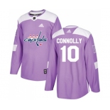 Adidas Washington Capitals #10 Brett Connolly Authentic Purple Fights Cancer Practice NHL Jersey