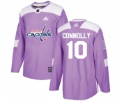 Adidas Washington Capitals #10 Brett Connolly Authentic Purple Fights Cancer Practice NHL Jersey