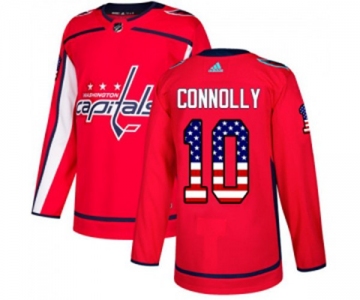 Adidas Washington Capitals #10 Brett Connolly Authentic Red USA Flag Fashion NHL Jersey