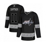 Adidas Washington Capitals #11 Mike Gartner Authentic Black Team Logo Fashion NHL Jersey