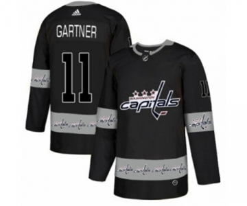 Adidas Washington Capitals #11 Mike Gartner Authentic Black Team Logo Fashion NHL Jersey