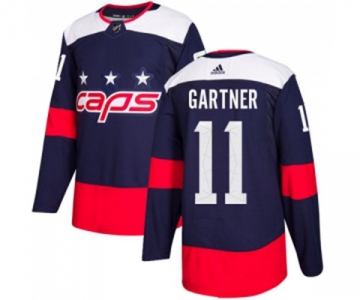 Adidas Washington Capitals #11 Mike Gartner Authentic Navy Blue 2018 Stadium Series NHL Jersey