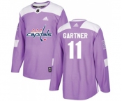 Adidas Washington Capitals #11 Mike Gartner Authentic Purple Fights Cancer Practice NHL Jersey