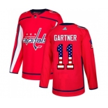 Adidas Washington Capitals #11 Mike Gartner Authentic Red USA Flag Fashion NHL Jersey