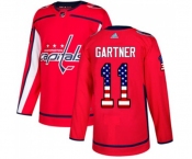 Adidas Washington Capitals #11 Mike Gartner Authentic Red USA Flag Fashion NHL Jersey