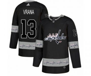 Adidas Washington Capitals #13 Jakub Vrana Authentic Black Team Logo Fashion NHL Jersey