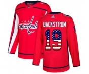 Adidas Washington Capitals #19 Nicklas Backstrom Authentic Red USA Flag Fashion NHL Jersey