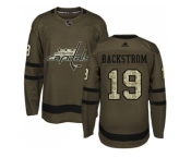 Adidas Washington Capitals #19 Nicklas Backstrom Green Salute to Service Stitched NHL Jersey