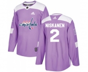 Adidas Washington Capitals #2 Matt Niskanen Authentic Purple Fights Cancer Practice NHL Jersey