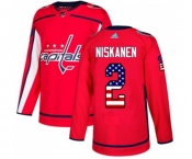 Adidas Washington Capitals #2 Matt Niskanen Authentic Red USA Flag Fashion NHL Jersey