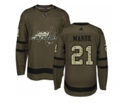 Adidas Washington Capitals #21 Dennis Maruk Green Salute to Service Stitched NHL Jersey