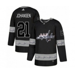 Adidas Washington Capitals #21 Lucas Johansen Authentic Black Team Logo Fashion NHL Jersey