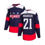 Adidas Washington Capitals #21 Lucas Johansen Authentic Navy Blue 2018 Stadium Series NHL Jersey