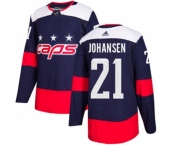 Adidas Washington Capitals #21 Lucas Johansen Authentic Navy Blue 2018 Stadium Series NHL Jersey