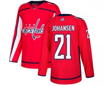 Adidas Washington Capitals #21 Lucas Johansen Premier Red Home NHL Jersey