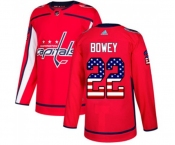 Adidas Washington Capitals #22 Madison Bowey Authentic Red USA Flag Fashion NHL Jersey