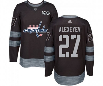 Adidas Washington Capitals #27 Alexander Alexeyev Authentic Black 1917-2017 100th Anniversary NHL Jersey