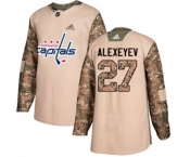 Adidas Washington Capitals #27 Alexander Alexeyev Authentic Camo Veterans Day Practice NHL Jersey