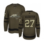 Adidas Washington Capitals #27 Alexander Alexeyev Authentic Green Salute to Service NHL Jersey