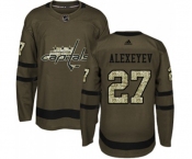 Adidas Washington Capitals #27 Alexander Alexeyev Authentic Green Salute to Service NHL Jersey