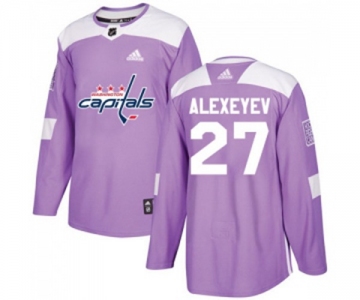 Adidas Washington Capitals #27 Alexander Alexeyev Authentic Purple Fights Cancer Practice NHL Jersey