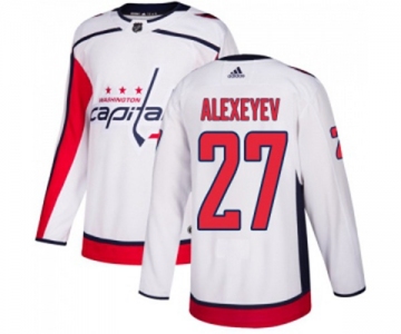 Adidas Washington Capitals #27 Alexander Alexeyev Authentic White Away NHL Jersey