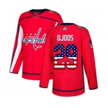 Adidas Washington Capitals #29 Christian Djoos Authentic Red USA Flag Fashion NHL Jersey