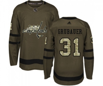 Adidas Washington Capitals #31 Philipp Grubauer Authentic Green Salute to Service NHL Jersey