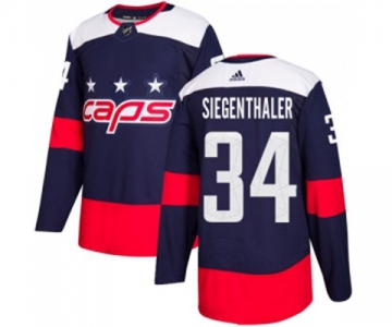 Adidas Washington Capitals #34 Jonas Siegenthaler Authentic Navy Blue 2018 Stadium Series NHL Jersey