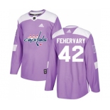 Adidas Washington Capitals #42 Martin Fehervary Authentic Purple Fights Cancer Practice NHL Jersey