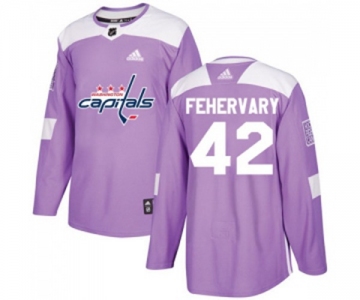 Adidas Washington Capitals #42 Martin Fehervary Authentic Purple Fights Cancer Practice NHL Jersey