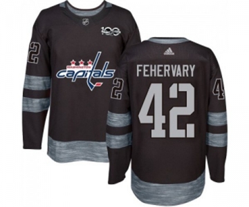 Adidas Washington Capitals #42 Martin Fehervary Premier Black 1917-2017 100th Anniversary NHL Jersey